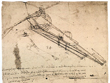 Máquina volante. Códice Atlántico, f 302 v-a (B24 v), Leonardo da Vinci Milán, Biblioteca Ambrosiana, C. 1485-87