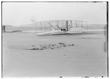 TITLE:  [Close-up view of damaged 1903 machine, rudder frame broken in landing, on ground at end of last flight]
CALL NUMBER:  LC-W86- 23 [P&P] REPRODUCTION NUMBER:  LC-DIG-ppprs-00614 (digital file from original) LC-W861-23 (b&w film copy neg.) CREATED/PUBLISHED:  [1903 Dec. 17] PART OF:  Glass negatives from the Papers of Wilbur and Orville Wright REPOSITORY:  Library of Congress Prints and Photographs Division Washington, D.C. 20540 USA